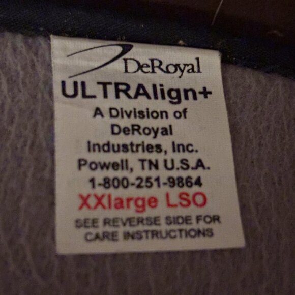 DeRoyal ULTRAlign+ Lumbar Sacral Orthosis LSO Back Brace Sz XXL - Picture 4 of 8